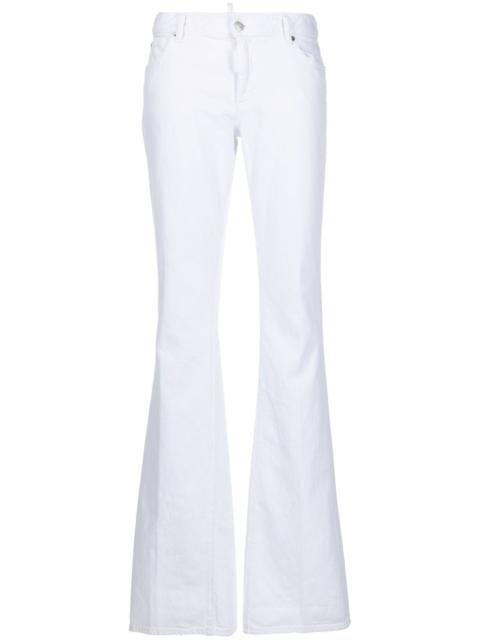 logo-patch flared jeans