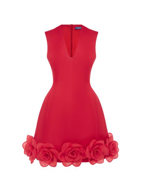 LEO LIN Bree Rosette Mini Dress red