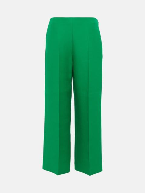 Valentino High-rise wide-leg cady pants