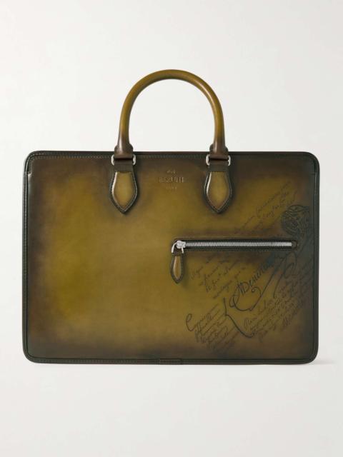 Berluti 1 Jour Neo Scritto Venezia Leather Briefcase