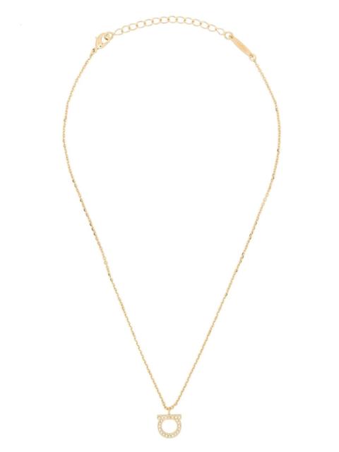 FERRAGAMO GANCINI CRYSTALS NECKLACE - L