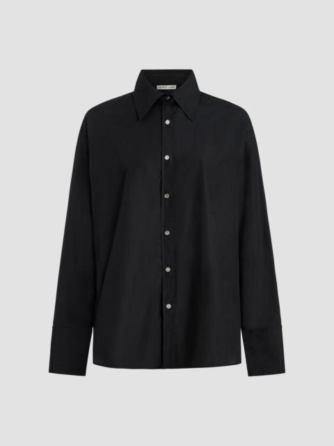 DEREK LAM 10 CROSBY Women's Carine Snap-Detail Cotton Poplin Shirt - Black