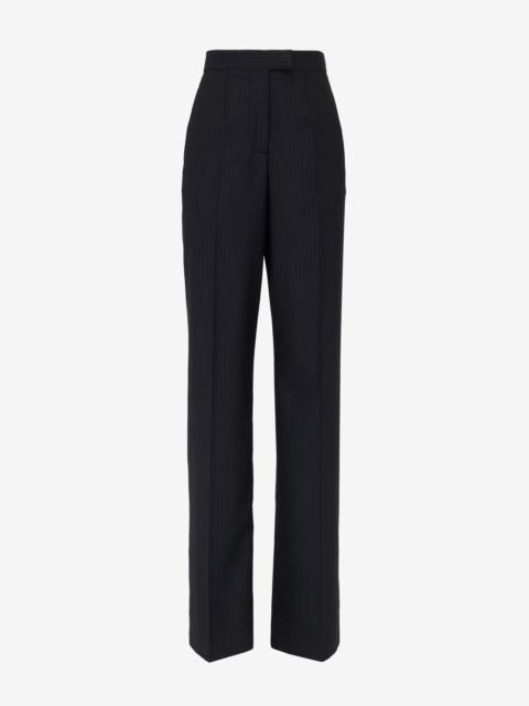 Women's High-waisted Wide Leg Trousers in Navy
