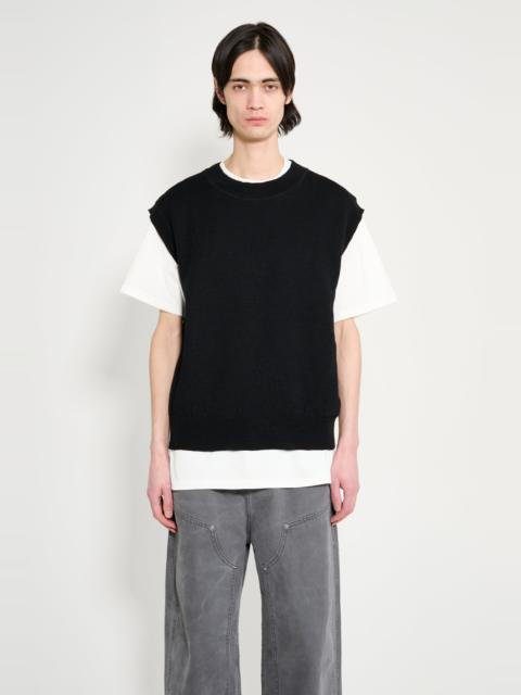 MARGARET HOWELL MHL BLOCK STRIPE SLIPOVER DRY WOOL BLACK / OLIVE