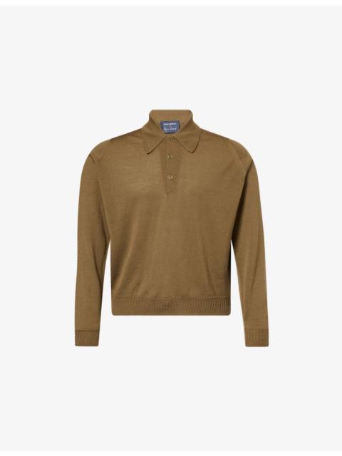 JOHN SMEDLEY John Smedley X Bill Nighy Long-Sleeve Merino Wool Polo Shirt