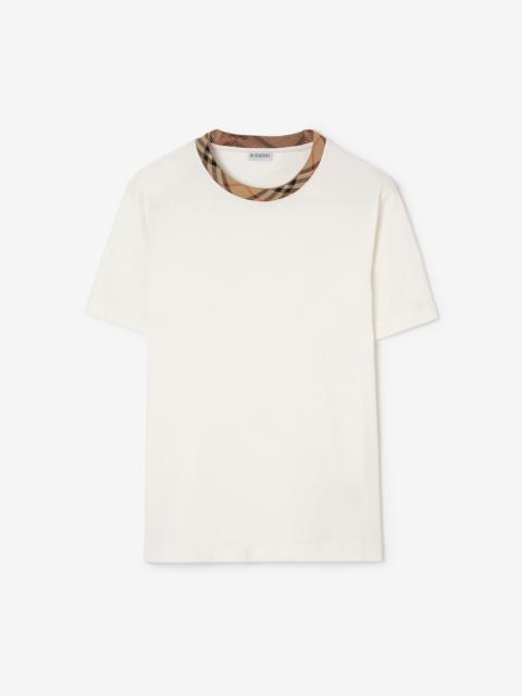 Check Trim Cotton T-shirt