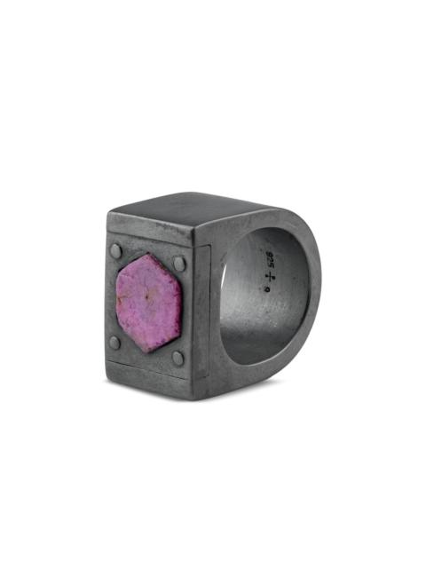 Parts of Four sterling silver Plate Ruby ring