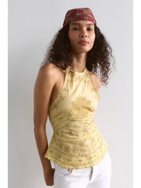 FREE PEOPLE Coastal Bloom Embroidered Top