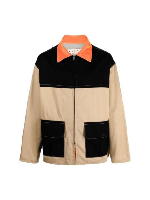 Marni colour-block shirt jacket