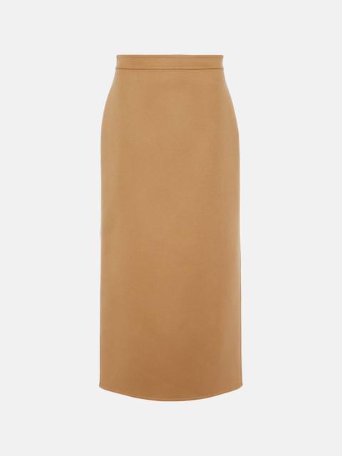 Wool and cashmere midi skirt