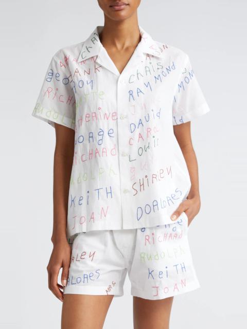 BODE Familial Hall Short Sleeve Button-Up Shirt