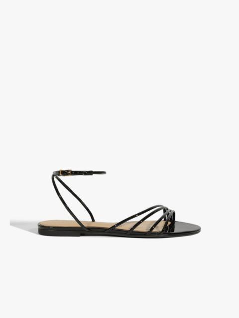 SCHUTZ Inez Black Leather Flat Sandal