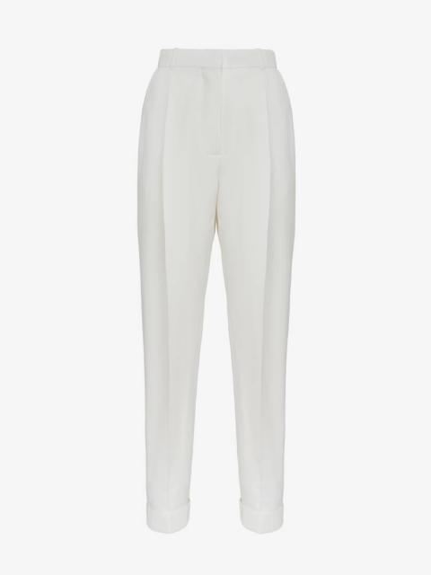 Women's Slim Peg Trousers in Optic White