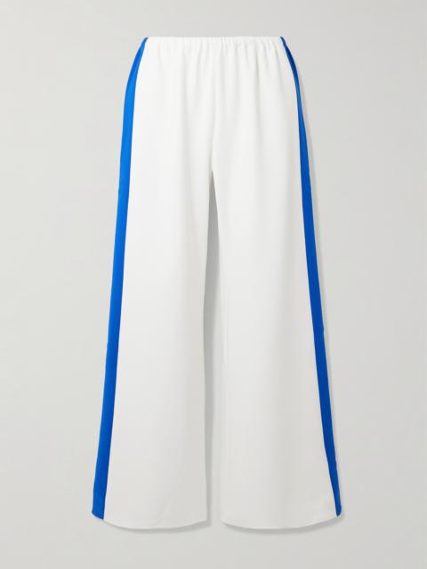 LA LIGNE Colby Striped Stretch Recycled-crepe Wide-leg Pants