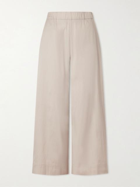 Max Mara Pece cotton-blend wide-leg pants Sand