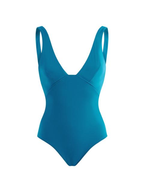 Vilebrequin Women's Stretch-Jersey Plunging V-Neck One-Piece Swimsuit - Paon