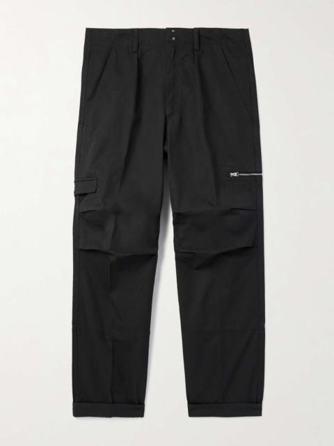 Straight-Leg Pleated Cotton-Twill Cargo Trousers