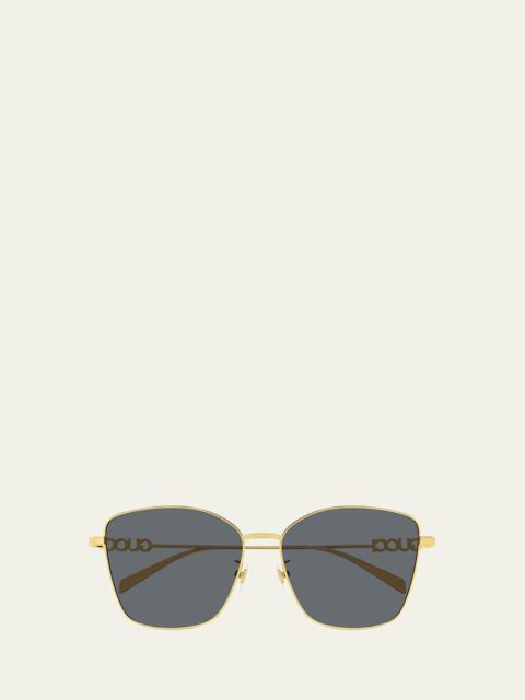 GUCCI GG1805SA Logo-Print Metal Sunglasses