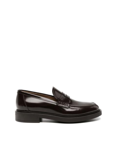 Harris debossed-logo leather loafers