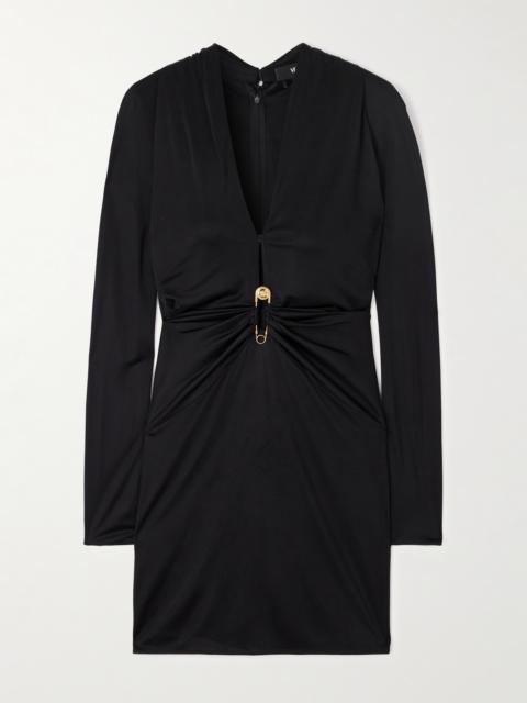 VERSACE Embellished Jersey Mini Dress