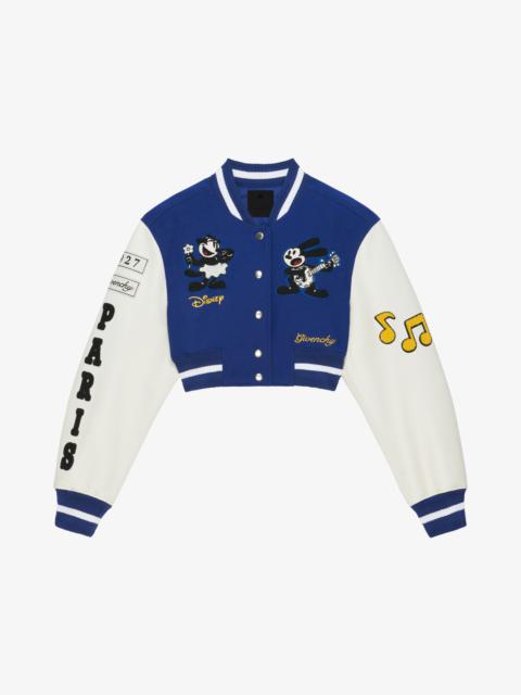 Givenchy OSWALD CROPPED VARSITY JACKET IN WOOL AND LEATHER