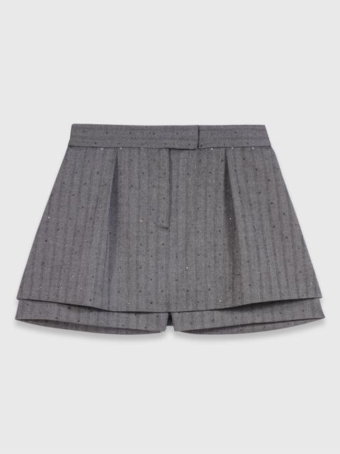 maje Rhinestone tailored skort
