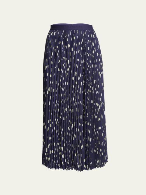 Polka Dot Elastic Logo Midi Skirt