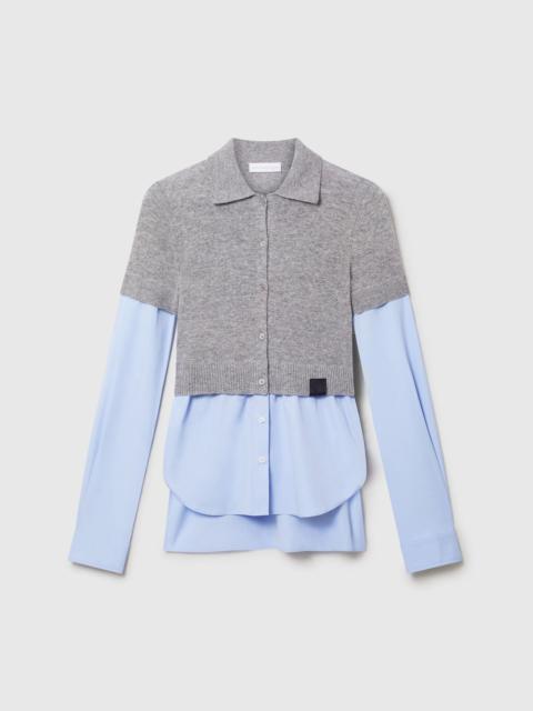 Stella McCartney Hybrid Knit Shirt Cardigan