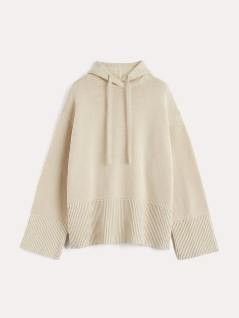 Signature hooded knit light sand