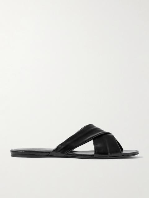 KHAITE Liria Glossed-leather Sandals