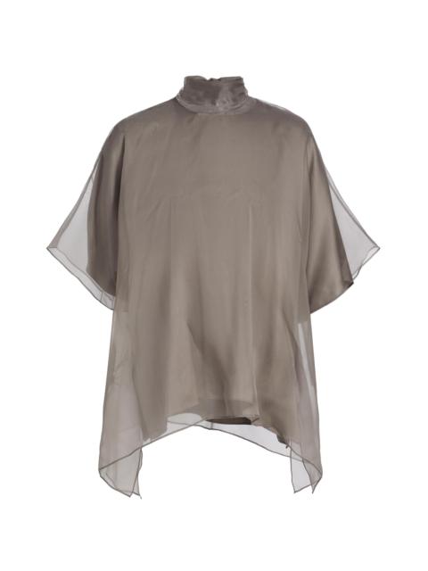 BRANDON MAXWELL Women's The Cali Silk Organza Blouse - Smoke