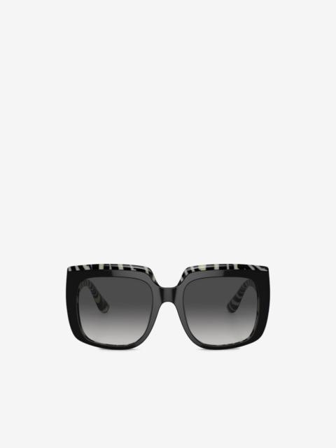 Dolce & Gabbana square-frame zebra-pattern sunglasses