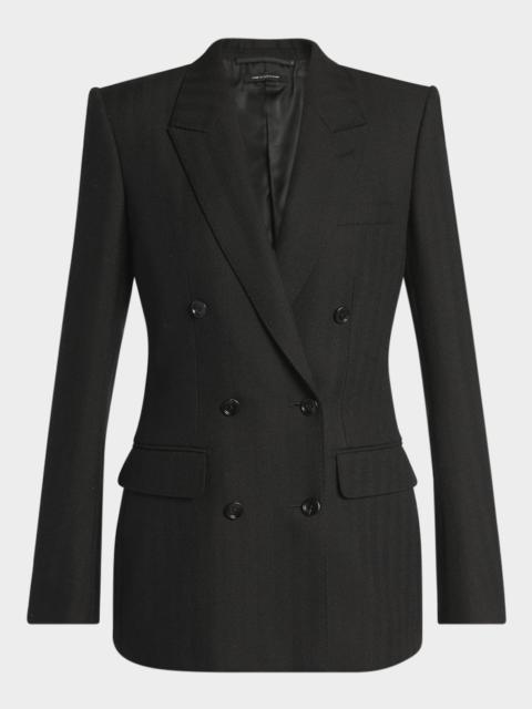 TOM FORD Herringbone Double-Breasted Blazer