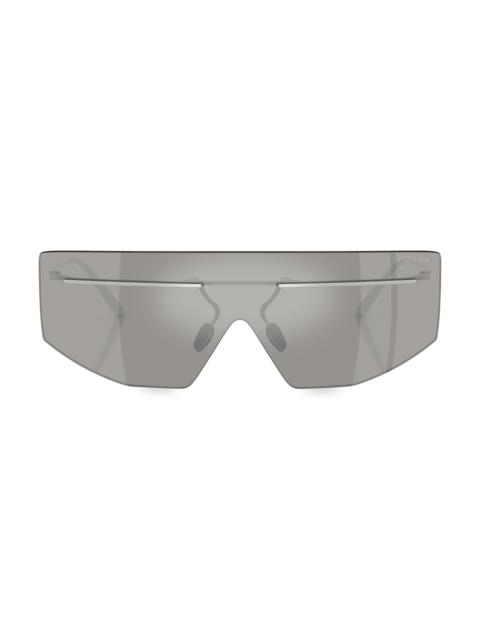 Prada Men's PR B55S Shield Sunglasses - Silver Grey