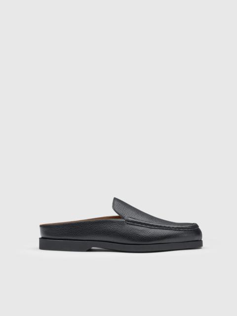 ATP ATELIER Tenno Black Grained Leather Slip-ins