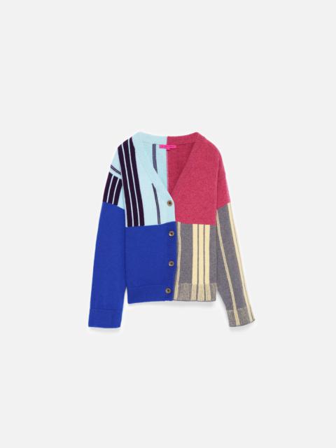 The Elder Statesman BORDER STRIPE WOMEN'S CARDIGAN