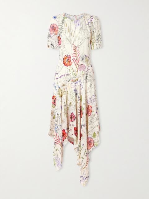 Alexander McQueen Floral-print Crepe Midi Dress