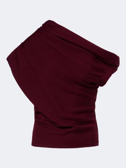 STAUD Mabel asymmetric draped wool top