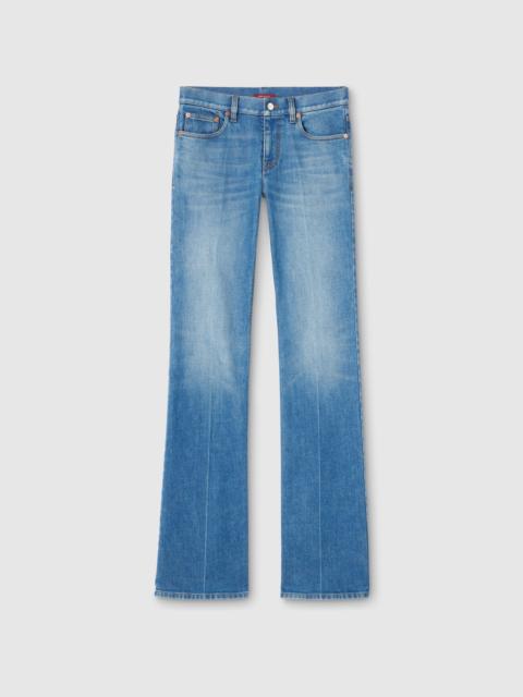 GUCCI Flared stretch cotton denim pants