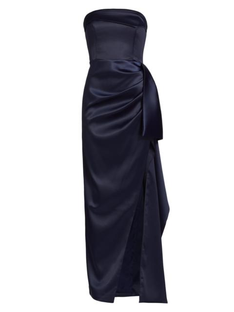 NICHOLAS Women's Erelyn Satin Strapless Gown - Navy
