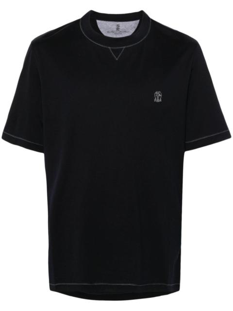 contrast-stitching T-shirt