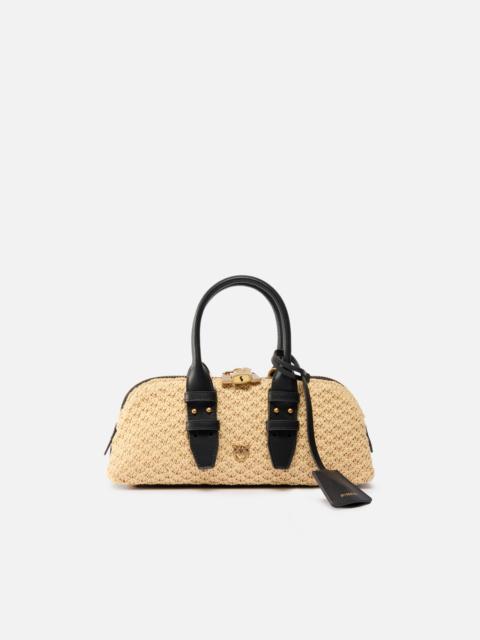 PINKO ESCAPE BAG HORIZONTAL SMALL RAFFIA HANDBAG