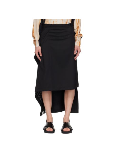 Y-3 Black Refined Woven Maxi Skirt