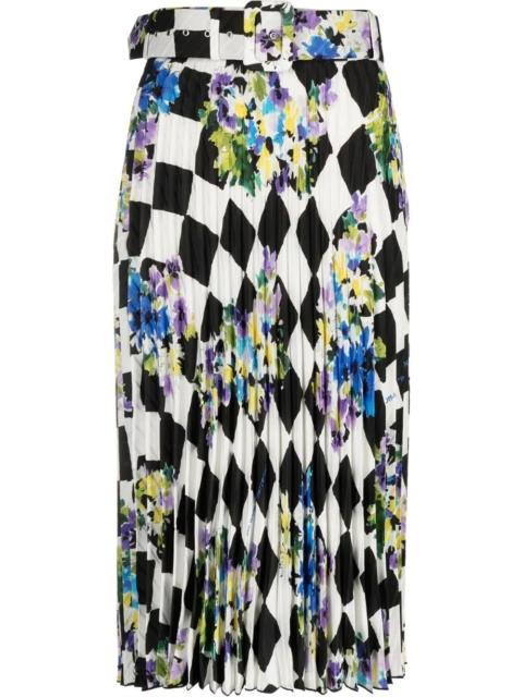 Off-White check plisse printed skirt