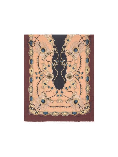 Etro jewellery-print frayed scarf