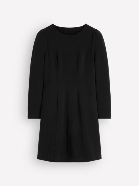 BODEN Marla Seamed Ottoman Dress-Black