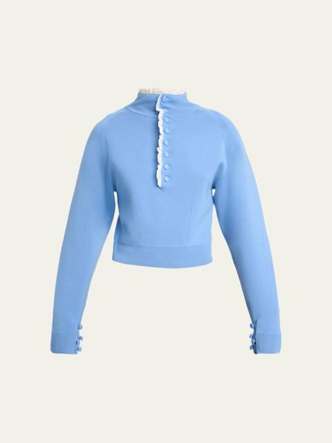 Chloé Wool Knit and Lace Pullover