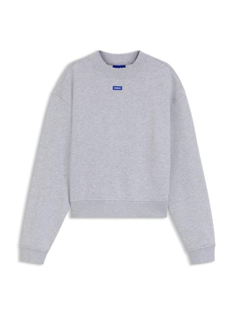 HUGO COTTON-TERRY SWEATSHIRT WITH LOGO BADGE