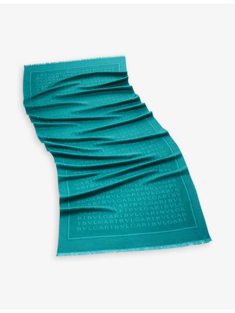 BVLGARI Lettere Maxi brand-pattern wool and silk stole