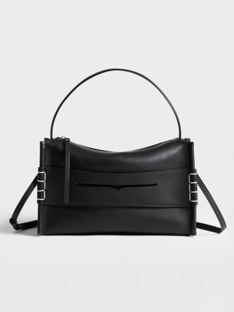 JW Anderson MEDIUM LOAFER BAG IN BLACK LEATHER